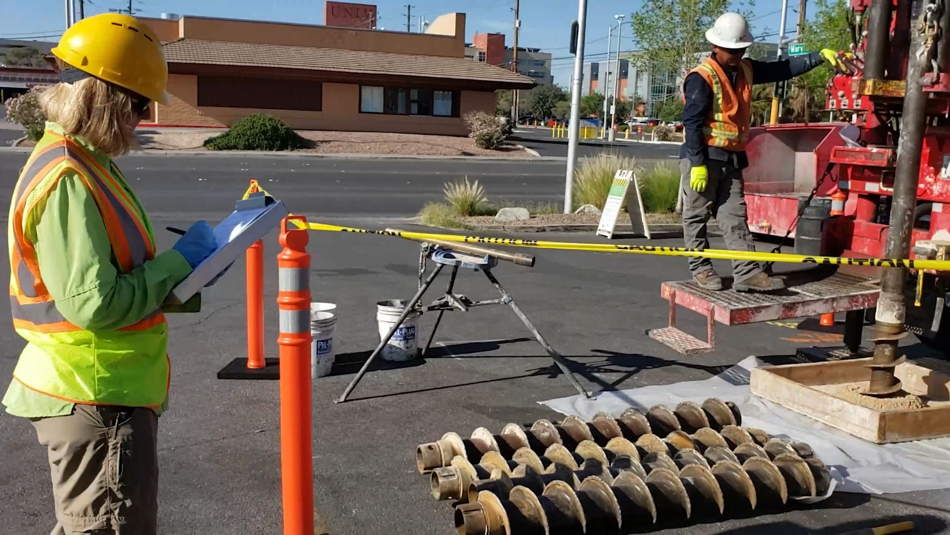 Promo Vid Thumbnail BEC Environmental Scientists working on a construction site to monitor for the Mojave desert tortoise